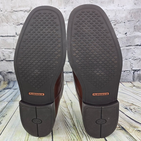 Florsheim Drexel Men's 13W Wide Brown Cognac Oxford Dress Shoes Leather Lace-Up - Picture 7 of 9